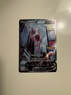 Pokemon Go Mewtwo v Full Art Holo Ultra Rare Card 072/078 Pokemon TCG - Image 1