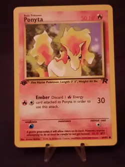 Pokemon Card Team Rocket 1st Edition Regular Finish Ponyta 64/82 VLP-NM - Image 1