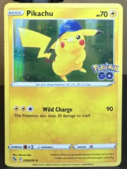 Pokemon TCG Pikachu 028/078 Pokemon GO Holo Rare Card - Image 1