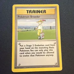 Pokemon TCG Breeder Trainer Base Set, Unlimited Rare Card 76/102 - Image 1