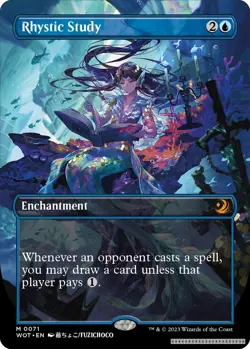 Rhystic Study (Anime Borderless) [WOT - 71] - NM [Normal] TCG MTG - Image 1
