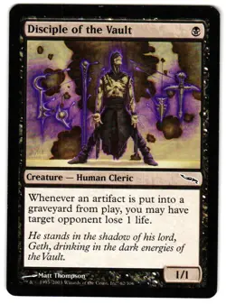 Magic_the_gathering Mirrodin Disciple of the Vault #62 2003,MTG,LP Common - Image 1