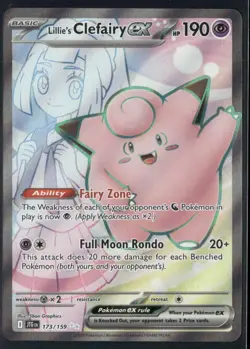 ✰ LILLIE'S CLEFAIRY EX 173/159 ULTRA RARE JOURNEY TOGETHER POKEMON ✰ NM/M - Image 2
