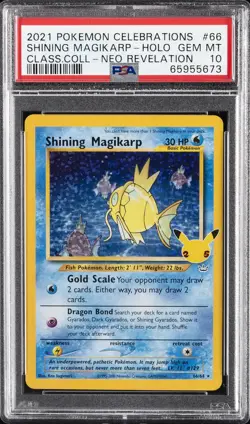 2021 POKEMON CELEBRATIONS CLASSIC COLL #66 SHINING MAGIKARP-HOLO PSA 10 - Image 1
