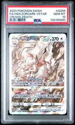 2023 POKEMON SWORD & SHIELD CROWN ZENITH FULL ART/HISUIAN ZOROARK VSTAR PSA 10 - Image 1