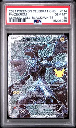 2021 POKEMON CELEBRATIONS CLASSIC COLL #114 FULL ART/ZEKROM PSA 10 - Image 1