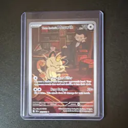 Pokemon Team Rocket's Meowth Illustration Rare Holo 203/182 Sv10 Destined Rivals - Image 1
