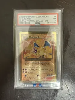 2021 POKEMON CELEBRATIONS METAL #004/102 CHARIZARD HOLO PSA 7 - Image 1