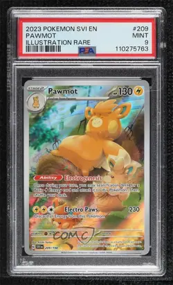 Pawmot Illustration Rare Pokemon Scarlet & Violet Base Set SV1 PSA 9 MINT - Image 1