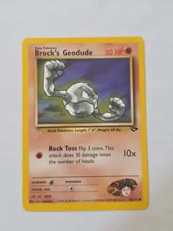 Pokemon BROCK'S GEODUDE 68/132 Gym Challenge Wizards - Image 1