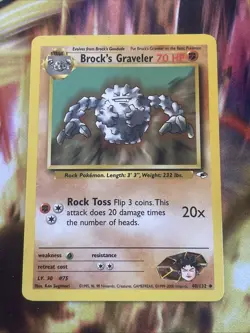 Pokemon TCG Brock's Graveler 40/132 Gym Heroes WOTC LP - Image 1