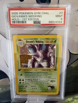 Pokemon Giovanni's Nidoking 7/132 Gym Challenge Holo 1st edition PSA 9 - Image 1