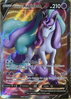 Pokemon TCG Galarian Rapidash V Alternative Art 167/198 Chilling Reign NM - Image 1
