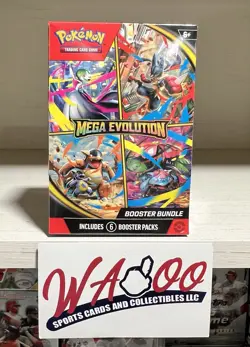 Pokemon TCG Mega Evolution Factory Sealed Booster Bundle Box 6 Packs! - Image 1
