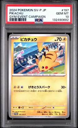 Pikachu # 197 SV-P | Japanese Pokemon TCG 2024 Gym Event Campaign Promo | PSA 10 - Image 1