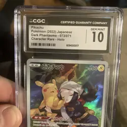 2022 POKEMON DARK PHANTASMA CHARACTER RARE HOLO #073/071 PIKACHU CGC 10 GEM MINT - Image 2