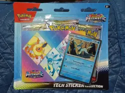 POKEMON PRISMATIC EVOLUTIONS TECH STICKER COLLECTION 3 BOOSTERS 1 GLACEON FOIL - Image 1