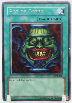 Yu-Gi-Oh TCG - Pot Of Greed - LOB-119 - Magic Card - 1996 - HP DMG - Image 1