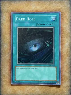 Yugioh Dark Hole LOB-052 Super Rare Original Print LP - Image 1
