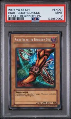 Yugioh Right Leg of the Forbidden One UBP1-EN001 Secret Rare PSA 9 - Image 1