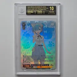BGS 10 Black Label Weiss Schwarz Re:Zero Vol.3 Rem w/ Cat Ears RZ/S116-P07 PR - Image 2