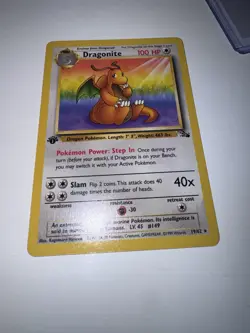 Pokemon Dragonite 1st Edition Fossil Rare 100 HP Card 19/62 Wizards 1999 - Image 2