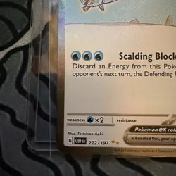 Eiscue ex 222/197 Obsidian Flames Full Art Ultra Rare Holo Pokemon Card NM - Image 3