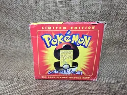 Pokemon PIKACHU 23k Gold Plated Trading Card Vintage 1999 Burger King Red Box - Image 2
