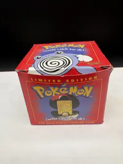 23K Gold Plated Poliwhirl Trading Card 1999 Burger King Pokemon Ball SEALED - Image 3