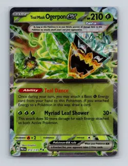 Teal Mask Ogerpon ex 012 Pokemon Prismatic Evolutions Double Rare Card NM+ - Image 1