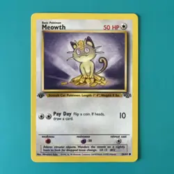Pokemon TCG Meowth Jungle Card 1st Edition 1999 56/64 Raw - Image 1