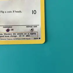 Pokemon TCG Meowth Jungle Card 1st Edition 1999 56/64 Raw - Image 4