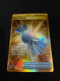 Rare Candy 256/198 Gold Hyper Rare Scarlet & Violet Base Set Pokemon Card NM - Image 1