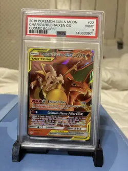 Pokemon Cosmic Eclipse Charizard Braxian Card 22/236 PSA 9 - Image 1