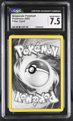 Pokemon Base Set 1999 Filler Card Grayscale Pokeball - Image 1