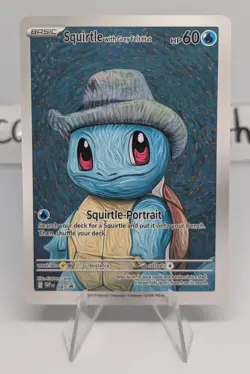 Squirtle with Grey Felt Hat Pokemon x Van Gogh Black Star Promo ACG Art Card NM - Image 1
