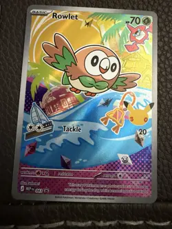Pokemon Full Art Starter Set Popplio Rowlet Litten Pikachu Stamp NM 3 Card Lot - Image 3
