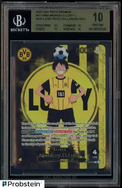 2025 ONE PIECE PROMOS BVB X ONE PIECE MATCH DAY 2025 #003 MONKEY D. LUFFY BGS 10 - Image 1