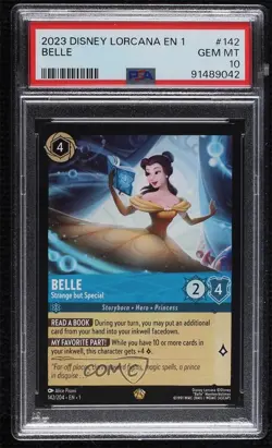 2023 Disney Lorcana The First Chapter 1 Belle - Strange but Special #142 PSA 10 - Image 1