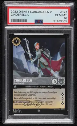 2023 Disney Lorcana - Rise of the Floodborn 2 Cinderella Stouthearted PSA 10 - Image 1