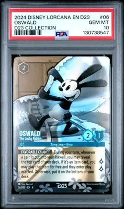 Disney Lorcana Oswald the Lucky Rabbit D23 Promo PSA 10 - Image 1