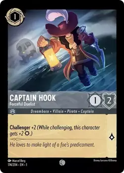 Captain Hook Forceful Duelist 174/204 Non Foil The First Chapter Disney Lorcana - Image 1