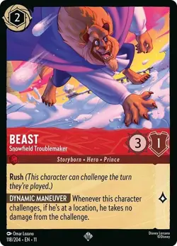 Disney Lorcana TCG Winterspell Beast - Snowfield Troublemaker SuperRare 118/204 - Image 1