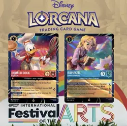Disney Lorcana EPCOT 2026 Rapunzel & Donald Duck Promo Cards! - Free Shipping - Image 1