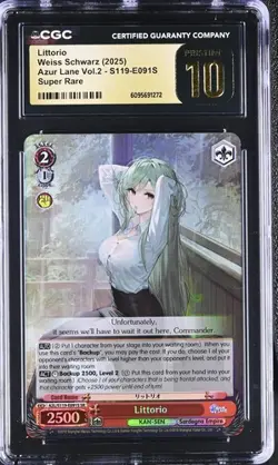 Weiss Schwarz GRADED Littorio E091S Azur Lane 2 SR PRISTINE 10 CGC - Image 1