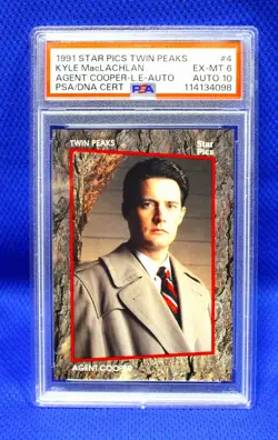 1991 Star Pics Twin Peaks Kyle MacLachlan as Agent Dale Cooper (AUTO) (PSA 6/10) - Image 2