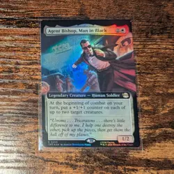 TMNT MTG Agent Bishop, Man In Black 0258 Extended Art Foil Legendary Creature - Image 1