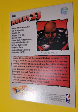Upper Deck Fanimation 1993 Agent 23 Michael Jordan #506 Jim Lee Trading Card - Image 2