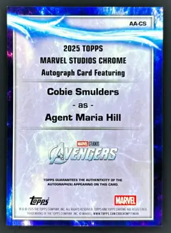 2025 Topps Chrome Marvel Studios Cobie Smulders Agent Maria Hill Auto /25 Orange - Image 2