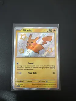 Pokemon Pikachu TCG Paldean Fates Holo Card 131/091 Shiny Rare Baby Shiny - Image 1